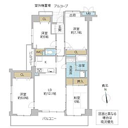 サーパス元吉田第2 4LDKの間取図画像