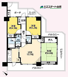ベルシャトゥ武蔵藤沢 3LDKの間取図画像