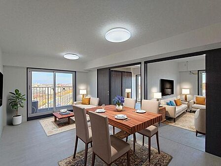 【Living Dining Kichen】 家具はCGによるものです。価格に家具は含みません。