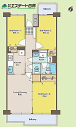 ガーデンシティ狭山1号館 3LDKの間取図画像