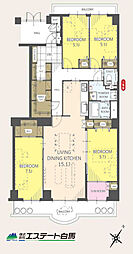 武蔵野アンコールマンションA棟 4LDKの間取図画像