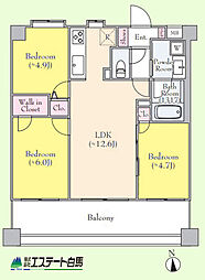 コンファーレ田無 3LDKの間取図画像