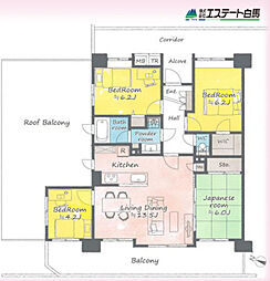 エレガンスステージ久米川 4LDKの間取図画像