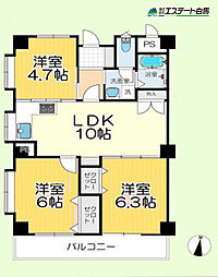 レガパレス椿峰 3LDKの間取図画像