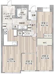 レクセルマンション東村山 3LDKの間取図画像