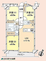 シャリエ東所沢 3LDKの間取図画像
