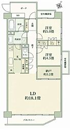 所沢パーク・ホームズ 2LDKの間取図画像