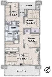 間取図画像 3LDK