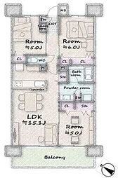 間取図画像 3LDK