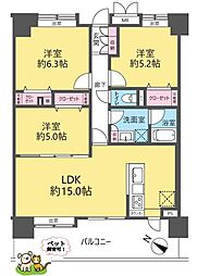イトーピア与野ステーションコート 3LDKの間取図画像