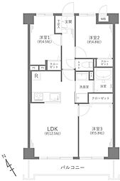 クラーク春日部壱番館 3LDKの間取図画像