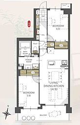 間取図画像 2LDK