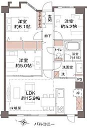 ミオカステーロ大宮 3LDKの間取図画像