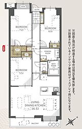 ラミーユ浦和ハイライズセカンドキャッスル 3LDKの間取図画像