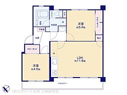 与野中里第二住宅1号棟 2LDKの間取図画像