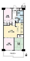 パーク上尾壱番館 3LDKの間取図画像