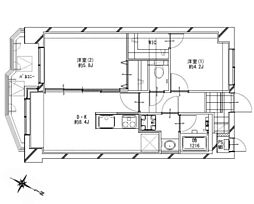セザール東大宮 2DKの間取図画像