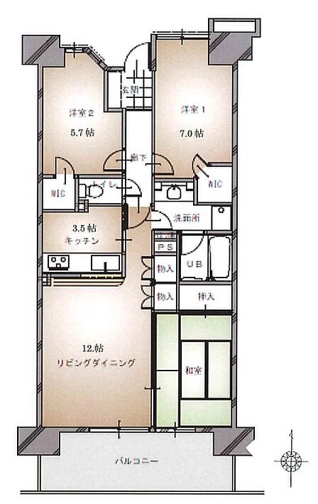 3LDK 間取り