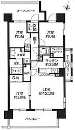 プラウド宮原ガーデニア 3LDKの間取図画像