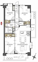 コスモ大宮加茂宮 3LDKの間取図画像