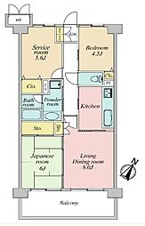 エクレール川越南 2SLDKの間取図画像