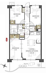 ライオンズマンション川越南古谷第3 3LDKの間取図画像