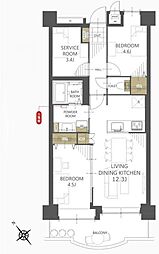 キャッスルマンション坂戸C 2SLDKの間取図画像