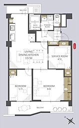 キャッスルメジェール川越 2SLDKの間取図画像
