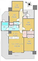 レクセルプラザ若葉 4LDKの間取図画像