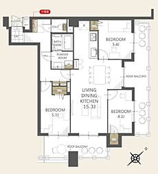 コスモ春日部豊春セカンドステージ 3LDKの間取図画像