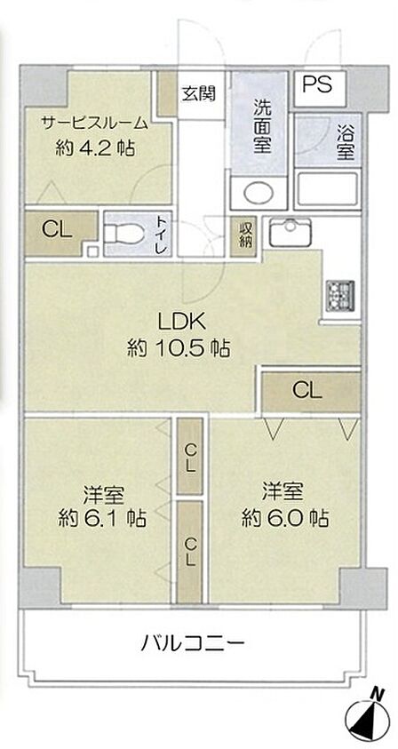 2SLDK 間取り