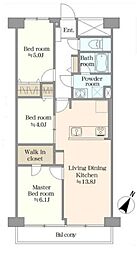 イトーピア西浦和 3LDKの間取図画像