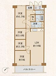 イトーピア西浦和 3LDKの間取図画像