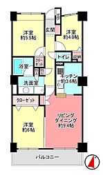 サンフィール大宮宮原 3LDKの間取図画像