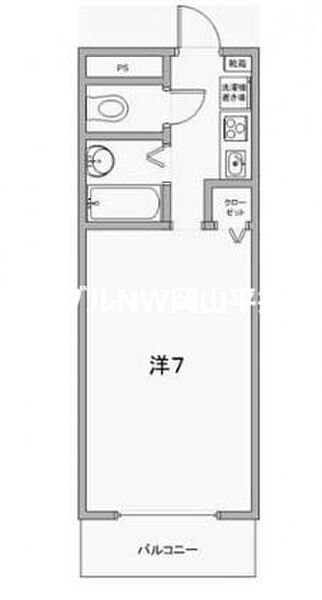 岡山県岡山市南区福富西1丁目(賃貸マンション1K・2階・19.81㎡)の写真 その2