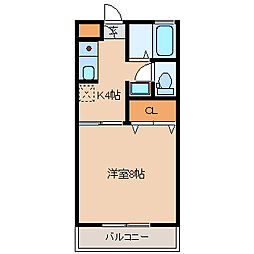 サントラップ 1Kの間取図画像