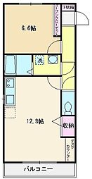 メゾンフォルテ 1LDKの間取図画像