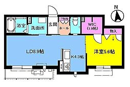 パインズヴィラ 1LDKの間取図画像