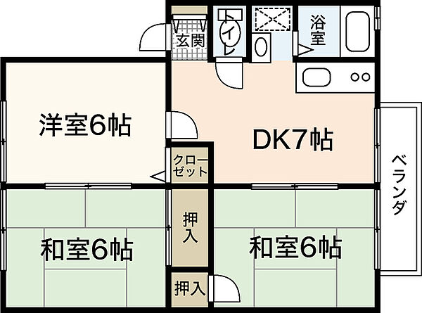 ボヌールニイミ ｜広島県広島市東区中山上2丁目(賃貸アパート3DK・2階・51.50㎡)の写真 その2