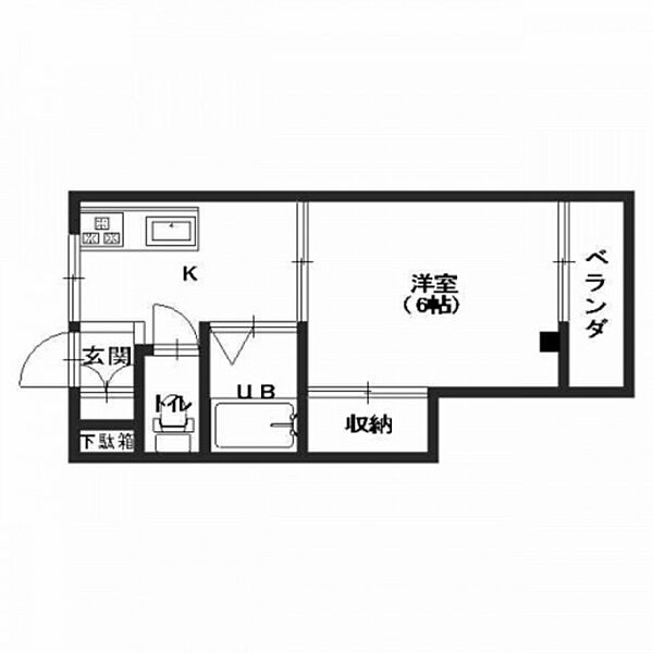 コーポ中通 ｜広島県広島市安佐南区長束1丁目(賃貸マンション1K・2階・21.43㎡)の写真 その2