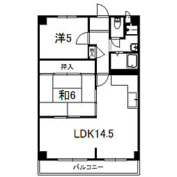 アトレOSマンション 2LDKの間取図画像