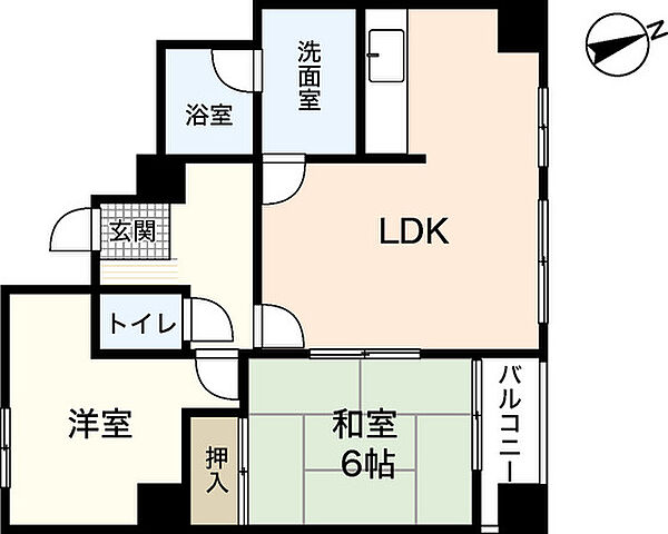 HKビル ｜広島県広島市中区昭和町(賃貸マンション2LDK・5階・52.83㎡)の写真 その2