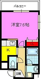 カーサエスパシオ 1Kの間取図画像