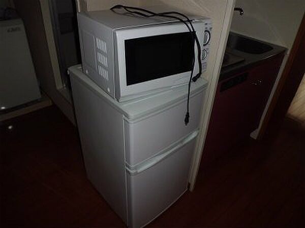 画像7:冷蔵庫と電子レンジ。