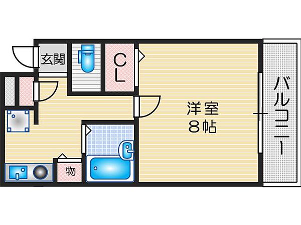 クリヨン千里北 ｜大阪府茨木市豊川4丁目(賃貸マンション1K・2階・26.00㎡)の写真 その2