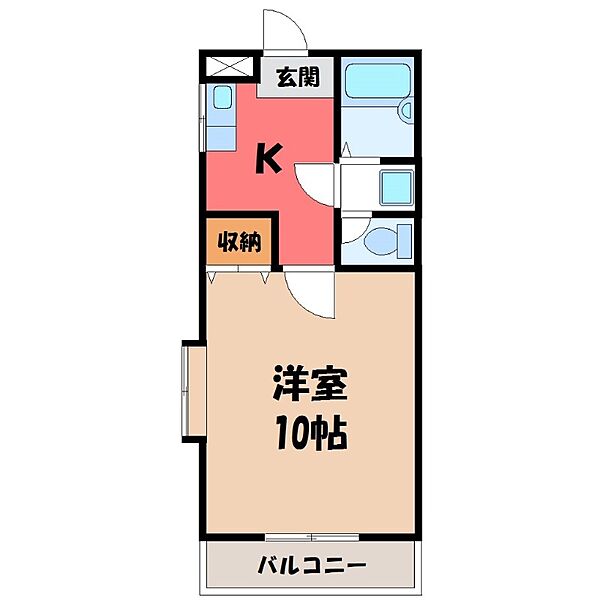 栃木県宇都宮市緑1丁目(賃貸アパート1K・2階・29.80㎡)の写真 その2