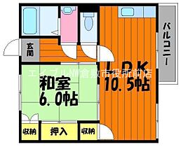 レジデンス北浜  ｜ 岡山県倉敷市北浜町（賃貸アパート1LDK・1階・40.58㎡） その2