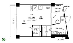 明和ビル 2階ワンルームの間取り