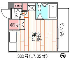 パレス調布ヶ丘 ワンルームの間取図画像