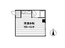 カサリア43 ワンルームの間取図画像